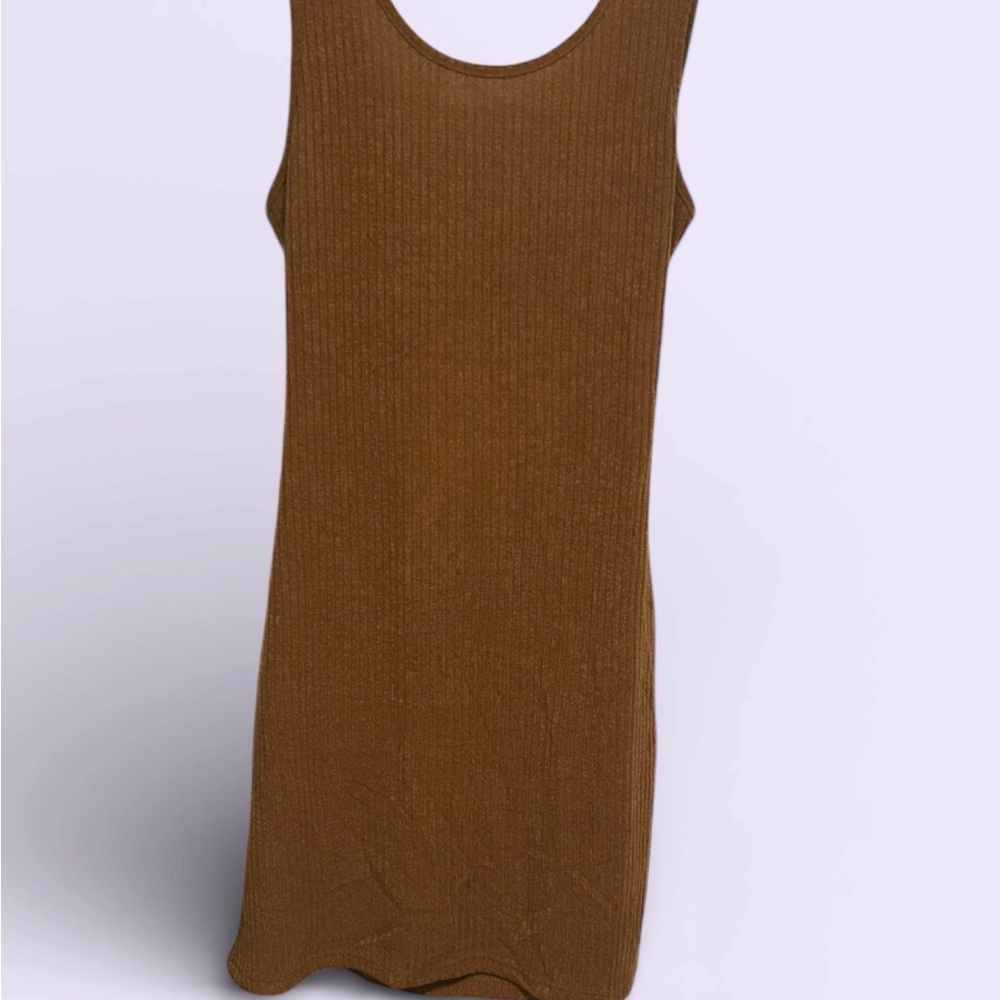 🔥2/$20🔥Brown Sleeveless Ribbed Dress With Back Cutout